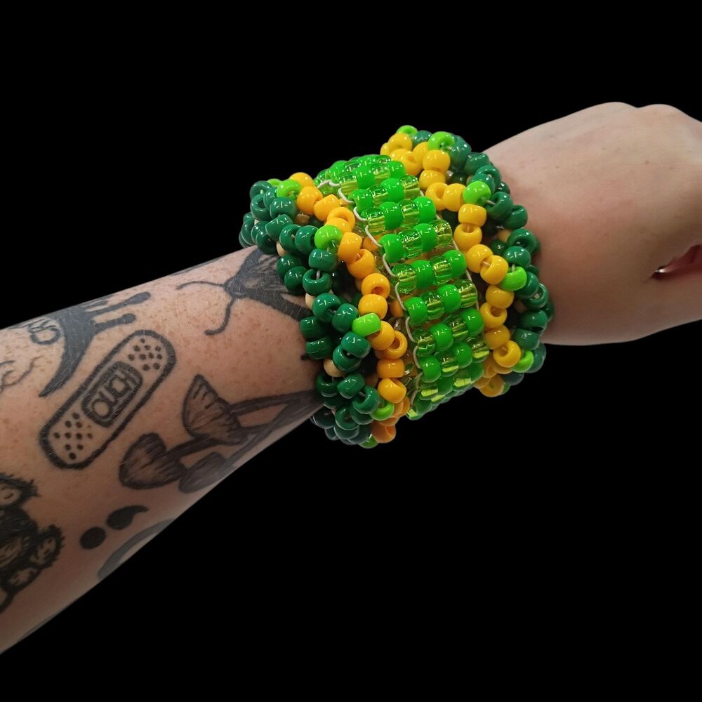 Sublime Sprite Fever - Rotating Cuff - Kandi Bracelet - EDM Rave Festival Jewelr